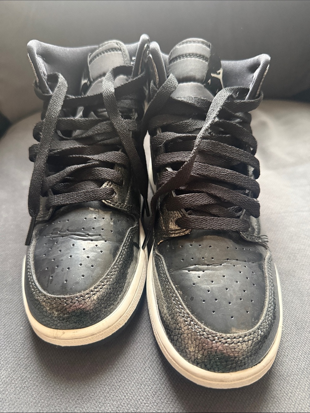 Kids Black High-Top Sneakers Nike Jordans
